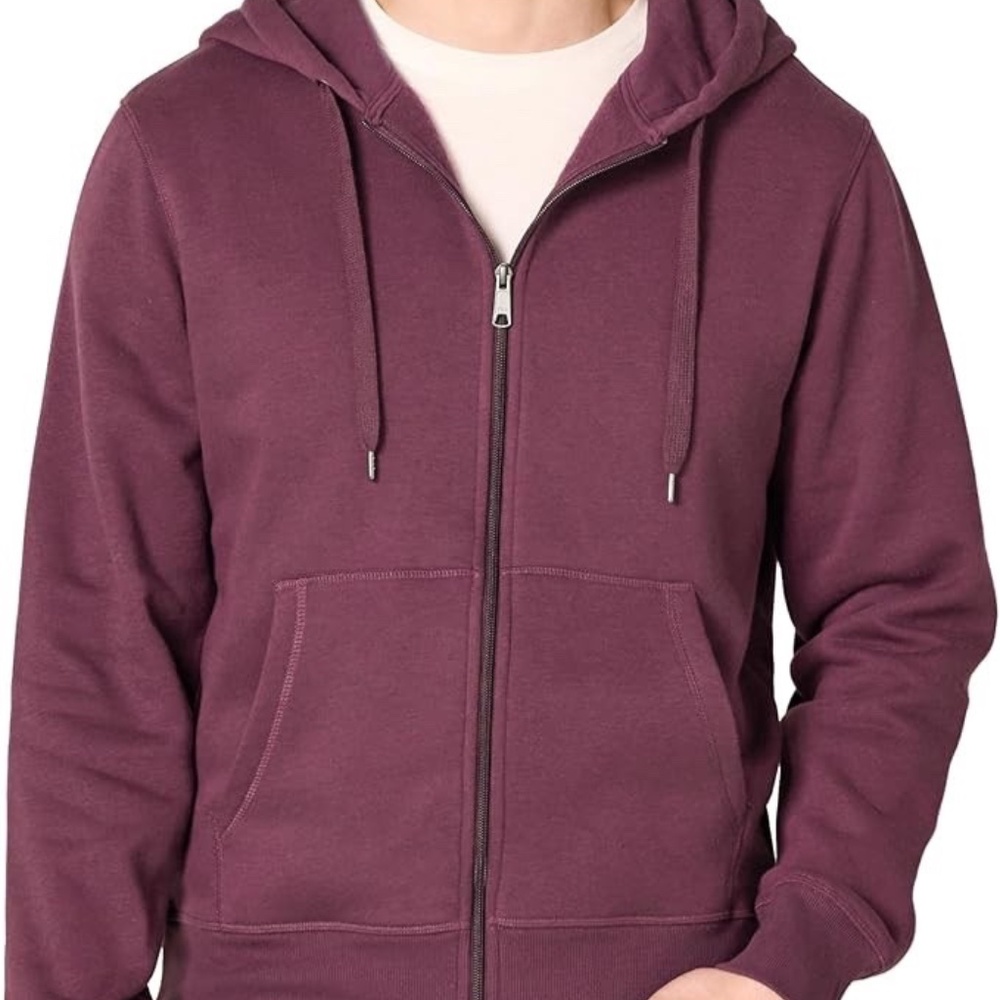 Amazon Essentials Men's burgundy zip-up hooded Jacket Size XXL